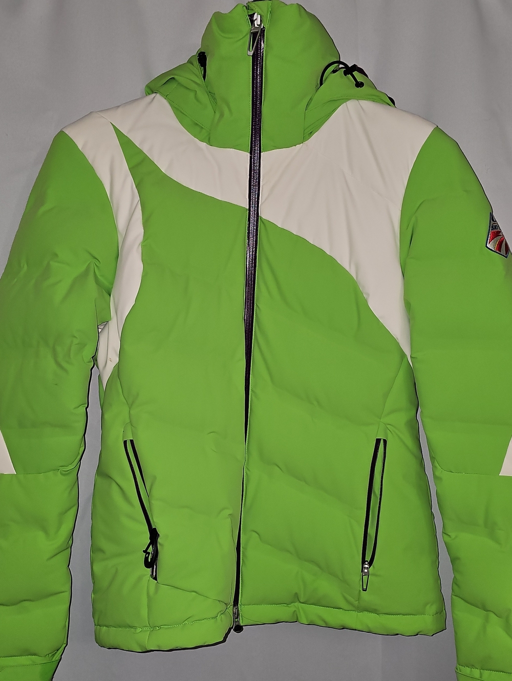 Spyder US Ski Team Goose Down Jacket Women's Size 6 Green White